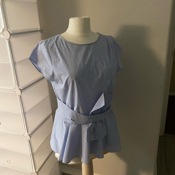 Blue Striped Women's Top - Picture 1 of 3